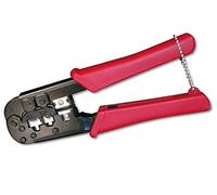 PremiumCord Crimpadora para Cables de teléfono y de Red de 4,6,8 Hilos, Universal, RJ11 RJ12 RJ45, Color Rojo y Negro