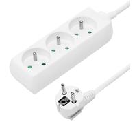 PremiumCord PP3-02 base múltiple 2 m 3 salidas AC Blanco - Bases múltiples (2 m, 3 salidas AC, Blanco, 250 V, Blanco)