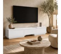 PREMTURE Mueble para TV, Soporte para TV, Mueble bajo, Mesa de televisión con 3 cajones, Banco con Lados Izquierdo y Derecho, se Puede Ajustar, 270 x 40 x 39 cm, Color