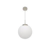 PRENDELUZ Colgante LED 1xE27 Blanco/Níquel, 30x30 cm - Iluminación decorativa para hogares, salones y espacios modernos.