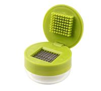 Prensa de ajo manual de acero inoxidable, picadora de ajo con recipiente de almacenamiento para hierbas de jengibre, 1 unidad