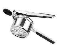 Prensa de Patatas Manual de Acero Inoxidable con Mango Ergonómico de Silicona - Machacador de Puré de Patatas 3 en 1 con 3 Discos Intercambiables - Utensilio de Cocina Profesional para Patatas, Verdur