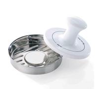 Prensa para Hamburguesas Gefu de Acero Inoxidable y Porcelana, Molde Profesional de 12 cm para Hamburguesas Homogéneas y Bien Prensadas