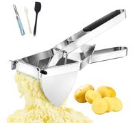 Prensador de patatas resistente, triturador de patatas grande de 22 onzas, prensa de acero inoxidable y accesorio de cocina para puré de patatas, mango de silicona, uso comercial