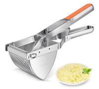 Prensador de patatas Sopito de acero inoxidable manual extraíble para exprimir frutas y verduras con mango de silicona, naranja