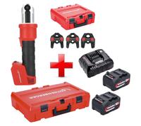 Prensadora a batería Rothenberger ROMAX NANO 18 V 34 kN CAS + 2 baterías 4,0 Ah + cargador + juego de 3 mordazas TH + Rocase