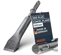 PRESCH SDS plus Cincel Plano - Extremadamente robusto, duradero, con 20mm de anchura de corte - Para todos los trabajos de demolición (longitud 140mm) - Acero de alto rendimiento para golpes potentes