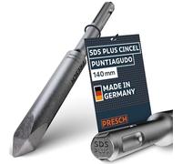 PRESCH SDS plus Cincel Puntiagudo - Punta extremadamente robusta y duradera - Para todos los trabajos de perforación (longitud 140 mm) - Cincel de acero de alto rendimiento para golpes potentes