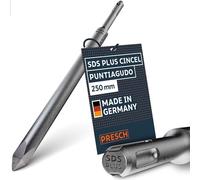 PRESCH SDS plus Cincel Puntiagudo - Punta extremadamente robusta y duradera - Para todos los trabajos de perforación (longitud 250 mm) - Cincel de acero de alto rendimiento para golpes potentes