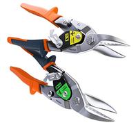 Presch Set de Tijeras Cortachapas de Corte Recto y a la Derecha - Herramienta de Construcción en Yeso con Multiplicación de Palanca - Tijeras Profesional