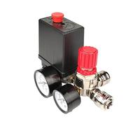Presostato para compresor de aire, 220 V válvula de control para compresor de aire, interruptor de presión con válvula de seguridad y manómetro, 6,2 ~ 8,3 bar para regulación de presión