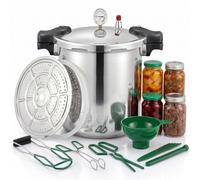 pressure cooker/Olla a presión compatible con inducción de 25 cuartos tanque de presión Manómetro digital incorporado de lujo,con 1 bandeja de vapor Alivio de presión 90Kpa/13 Psi (+/- 5%)
