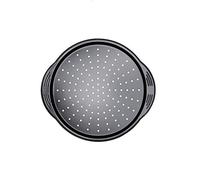 Prestige Aerolift - Bandeja antiadherente para pizza de 12 pulgadas, acero al carbono duradero con asas extra grandes y base de cojín, bandeja para horno de pizza, 31 x 31 x 2 cm