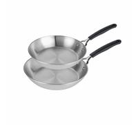 Prestige Juego de sartenes de acero inoxidable sin revestimiento hechas para durar, 21 cm y 29 cm, no tóxicas, compatibles con inducción, aptas para lavavajillas y horno