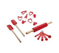 Prestige Juego de utensilios de cocina Disney Bake with Mickey Mouse con juego de cucharas medidoras, juego de 2 espátulas de silicona, rodillo de silicona y cortador de galletas, juego de 4