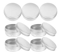 PRETYZOOM 18 Latas Redondas de Aluminio Plata Tapa Rosca para Bálsamos y Cosméticos, Capacidad 50g, Diseño Simple y Superficie Lisa, Ideales para Viajes
