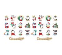 PRETYZOOM 2 Juegos Colgante Pingüino Navideño Adornos Colgantes De Navidad Decoraciones Rojas Para Árboles De Navidad Christmas Xmas Etiquetas Navideñas Etiquetas De 12 Piezas * 2
