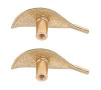 PRETYZOOM 2 Piezas Pomos de Puerta Decorativos de Latón Dorado Diseño de Hoja, Tiradores de Armario de Cocina, Estilo Vintage y Moderno, Agarre Cómodo para Muebles