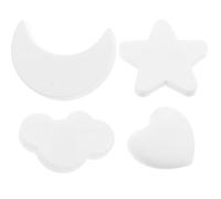PRETYZOOM 4 Piezas Perillas de Goma para Gabinetes, Perillas de Cajón Decorativas, Blanco, Forma Corazón/figura/nube/luna, para Closets y Armarios, Niñas, Superficie Lisa
