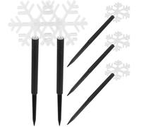 PRETYZOOM 5 Piezas Accesorios Solares para Luces de Navidad Decoraciones para Jardín y Césped Colgantes de Copo para Lámparas Solares Exteriores sin Luces Incluido para Decoración Festiva