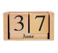 PRETYZOOM Calendario Perpetuo de Madera Bloques Reutilizables para Oficina Decoración de Escritorio Elegante y Práctica Estilo Europeo para Restaurantes y Cafés