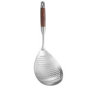 PRETYZOOM Cuchara Coladora de Pasta de Acero Inoxidable con Mango de Madera, Utensilio de Cocina Resistente al Calor para Separar Aceite o Agua Hirviendo Cocina