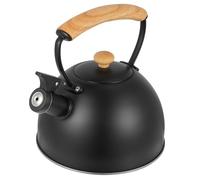 PRETYZOOM Hervidor de Agua Silbante Mango de Madera Negro de Acero Inoxidable Pico Grande y Alta Resistencia al Calor Color Aleatorio para Cocina de Inducción y Estufa de