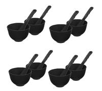PRETYZOOM Juego de 8 Cuencos de Silicona Negros Reutilizables con Base Antideslizante y Brocha para Mezclar Mascarillas Faciales en Casa y Spa para Cuidado Cutáneo