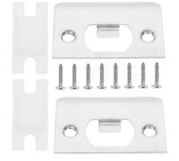 PRETYZOOM Placas de Acero Inoxidable Refuerzo y Protección de Privacidad Juego de 2 para Cerradura de Puerta para Marco de Puerta Metálico Interior Residencial