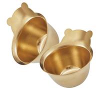 PRETYZOOM Platos para Condimentos en Acero Inoxidable Dorado Diseño de Oso, Juego de 2 Piezas para Salsas y Aperitivos Elegantes y Funcionales