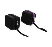PRETYZOOM Portabotellas para Aceites Esenciales 2piezas Divisor Flexible y Lanyard, Estuche Portátil de PU Negro, Diseño Antichoque para Almacenamiento Seguro en Viajes