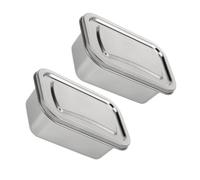 PRETYZOOM Recipientes Para Helado y Almacenamiento De Alimentos 1,2l Acero Inoxidable 201 Con Tapa Hermética, Resistentes y Portátiles Para Congelador y Uso Doméstico, Set 2 Piezas
