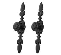 PRETYZOOM Tirador Huellas Textura Aleación Piezas 2 Negro de Zinc a Tallada Acabado Mate, Resistente Tamaño 12.20x2.50x2.10 Cm y Adecuado para Armarios y Gabinetes de Cocina