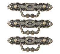 PRETYZOOM Tiradores Decorativos Vintage Resistentes y Estilo Retro Manijas de Aleación de Zinc Doradas con Tornillos Pack de 3 Piezas para Cajones y Puertas de Gabinete