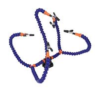 Prevessel Estación de Ayuda para Soldar, Herramienta de Brazos Flexibles para Taller de Manualidades, Pinza de Cocodrilo Giratoria de 5 Garras para Electrónica (Azul)