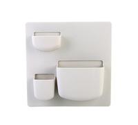 Prevessel Estante de Almacenamiento para el Baño, Organizador Duradero para el Hogar, Soporte Montado en la Pared, Aperitivos de Cocina, Material PP (Gris Claro Vertical 21,5 * 21,5 cm)
