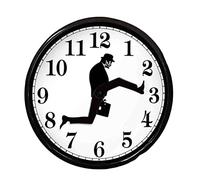 Prevessel Reloj de pared Silly Walk, inspirado en la comedia británica, reloj de pared inspirado en Monty Python, reloj redondo silencioso, diseño de pared 3D para oficina en casa