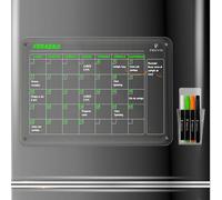 PREVIS Brand Calendario Magnetico Nevera Transparente Acrilico A3 (40X30CM) con 4 Rotuladores Punta Extra Fina - Pizarra Transparente Nevera Magnetica Mensual Acrilica - Planifica el Mes con Estilo