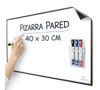 PREVIS Pizarra Adhesiva Pared Blanca Magnetica A3 40x30cm + 3 Rotulador Borrable - Papel Pizarra Adhesivo Pared - Rollo Vinilo Hogar y Oficina - No Daña Pared Fácil de Trasladar