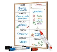 PREVIS Planificador Semanal Magnetico Nevera A4 - Pizarra Magnetica Nevera Semanal Menu Organizador Comidas, Lista Compra - Pizarra Nevera Magnetica Frigorifico - Calendario Semanal Magnetico