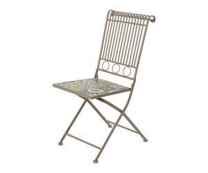 Prg - silla plegable toulouse con decoración de mosaico 45 x 38 x 90