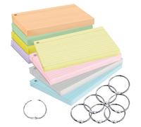PRICARO 400 fichas de rayas, A6, perforadas, con anillas de metal, 8 colores, 400 unidades