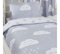 Price Right Home - Happy Clouds - Juego de funda nórdica y funda de almohada, con diseño de nubes, sin relleno, para cama individual