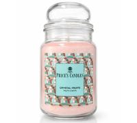 Price's Candles Crystal Fruits - Vela perfumada en tarro grande, 560 g, duración hasta 130 horas, manzana, ruibarbo, aroma afrutado y dulceamar, cristal con tapa