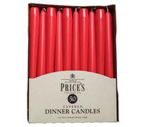 Prices Candles TDC005005 - Velas alargadas (50 unidades), color rojo