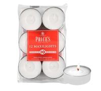 Price's Candles Tealight - Paquete de 12 maxilights, cera, blanco, 18 x 12 x 4 cm, unidades