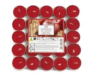 Price's Petali Brand - Velas perfumadas | Paquete de 25 velas de té de 4 horas de tiempo de combustión | Disponible en múltiples aromas (especias de manzana)