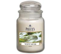 Price's Vela en tarro grande de almizcle blanco, fragancia dulce, deliciosa y de calidad, aroma de larga duración, hasta 150 horas de tiempo de combustión