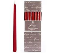 Prices Venetian - Lote de 10 velas alargadas (25,4 cm, en caja) de 10, color rojo