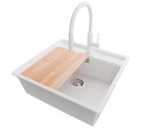 PRIMAGRAN Fregadero bajo Encimera Blanco - Bergen Low Cut Top, 56x53cm